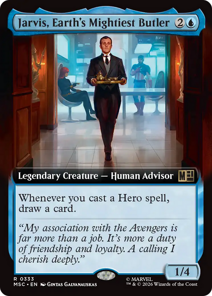 Jarvis, Earth's Mightiest Butler (Extended Art) [Marvel Super Heroes Commander] Magic: The Gathering