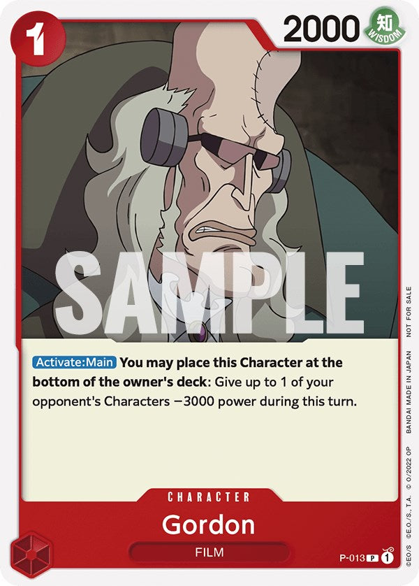 Gordon (One Piece Film Red) [One Piece Promotion Cards] Bandai