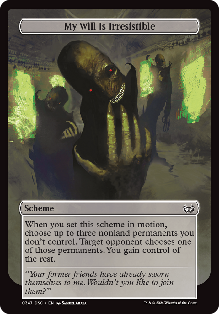 My Will Is Irresistible (Full Art) [Duskmourn: Archenemy] Magic: The Gathering
