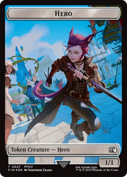 Spirit // Hero (0027) Double-Sided Token (Surge Foil) [FINAL FANTASY Commander Tokens] Magic: The Gathering
