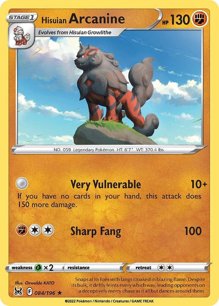 Hisuian Arcanine (084/196) [Sword & Shield: Lost Origin] Pokémon