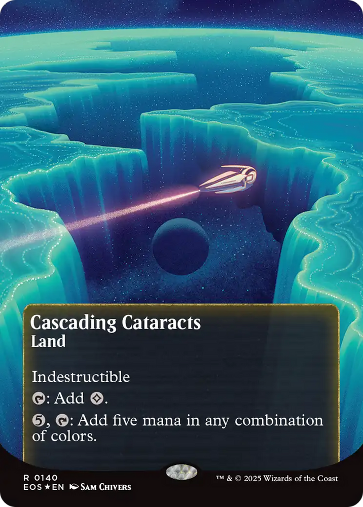 Cascading Cataracts (0140) (Borderless) (Galaxy Foil) [Edge of Eternities: Stellar Sights] Magic: The Gathering