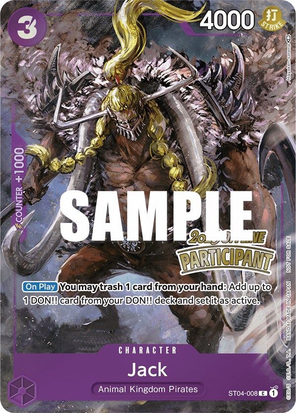 Jack (Offline Regional 2023) [Participant] [One Piece Promotion Cards] Bandai
