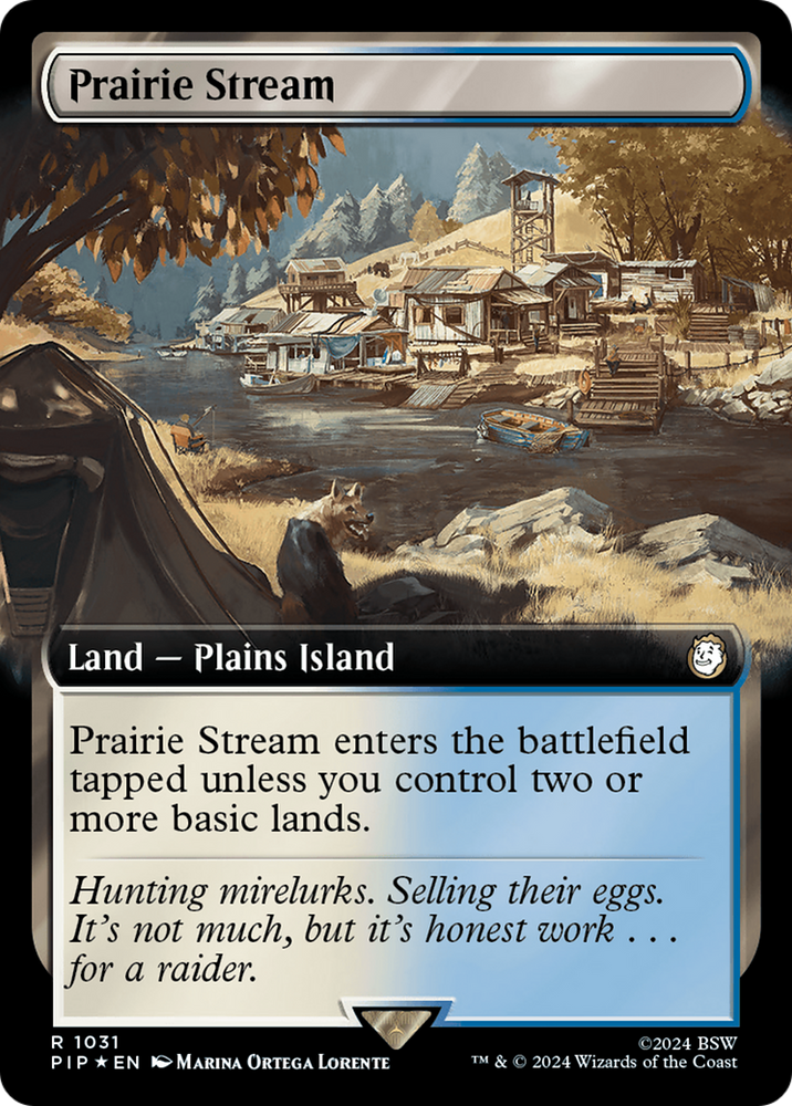 Prairie Stream (Extended Art) (Surge Foil) [Fallout] Magic: The Gathering