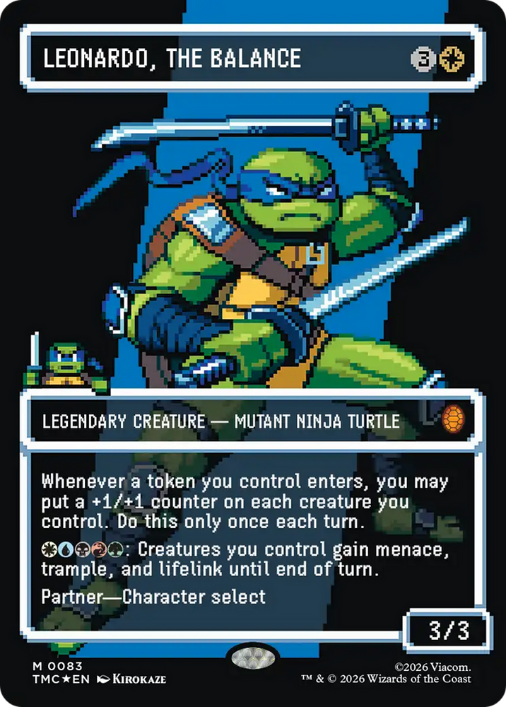 Leonardo, the Balance (0083) (Borderless) (Surge Foil) [Teenage Mutant Ninja Turtles Commander] Magic: The Gathering