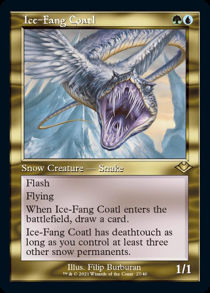 Ice-Fang Coatl (Retro Foil Etched) [Modern Horizons] Magic: The Gathering