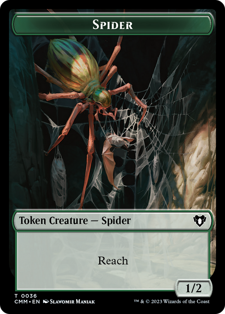 Wurm // Spider Double-Sided Token [Commander Masters Tokens] Magic: The Gathering