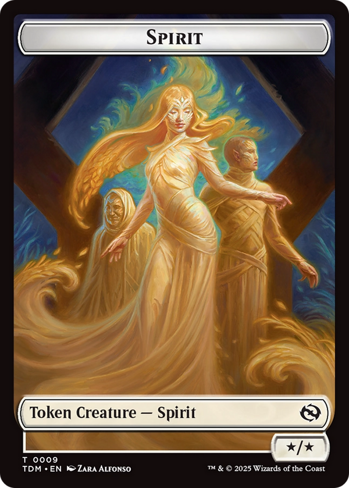 Spirit (0008) // Spirit (0009) Double-Sided Token [Tarkir: Dragonstorm Tokens] Magic: The Gathering