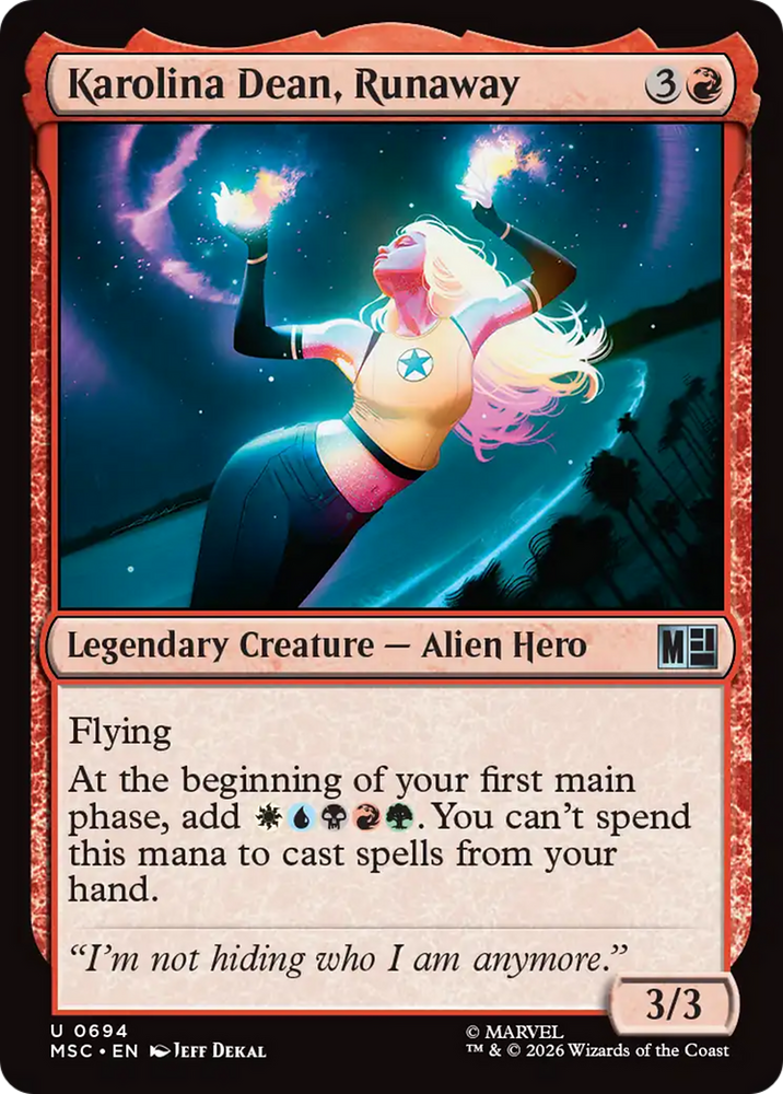 Karolina Dean, Runaway [Marvel Super Heroes Commander] Magic: The Gathering