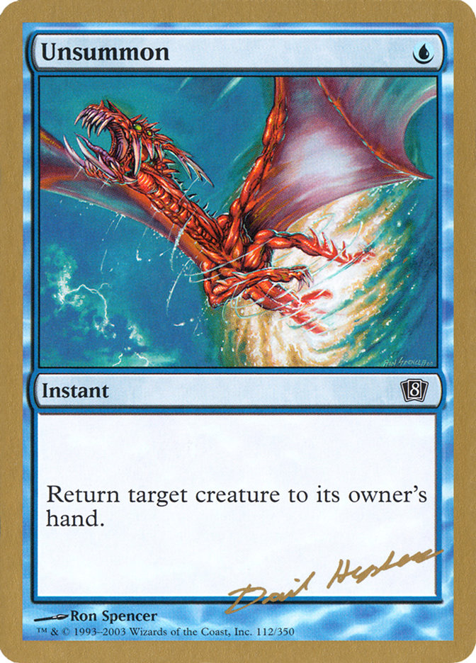 Unsummon (Dave Humpherys) [World Championship Decks 2003] Magic: The Gathering