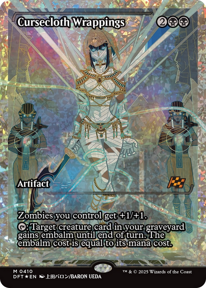 Cursecloth Wrappings (Showcase) (Fracture Foil) [Aetherdrift] Magic: The Gathering