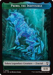 Primo, The Indivisble // Treasure Double-Sided Token [Secrets of Strixhaven Commander Tokens] Magic: The Gathering