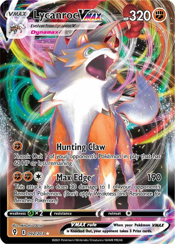 Lycanroc VMAX (092/203) [Sword & Shield: Evolving Skies] Pokémon