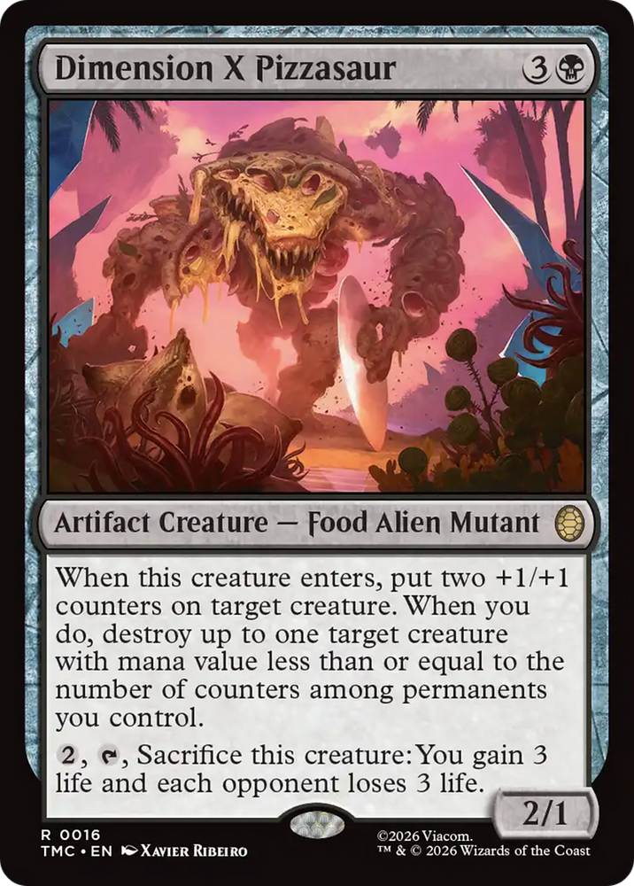 Dimension X Pizzasaur [Teenage Mutant Ninja Turtles Commander] Magic: The Gathering