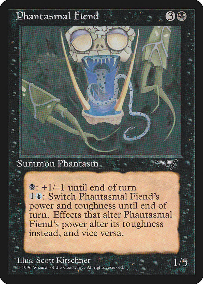 Phantasmal Fiend (Dark Green Background) [Alliances] Magic: The Gathering