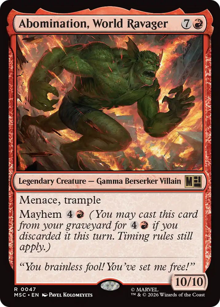 Abomination, World Ravager [Marvel Super Heroes Commander] Magic: The Gathering