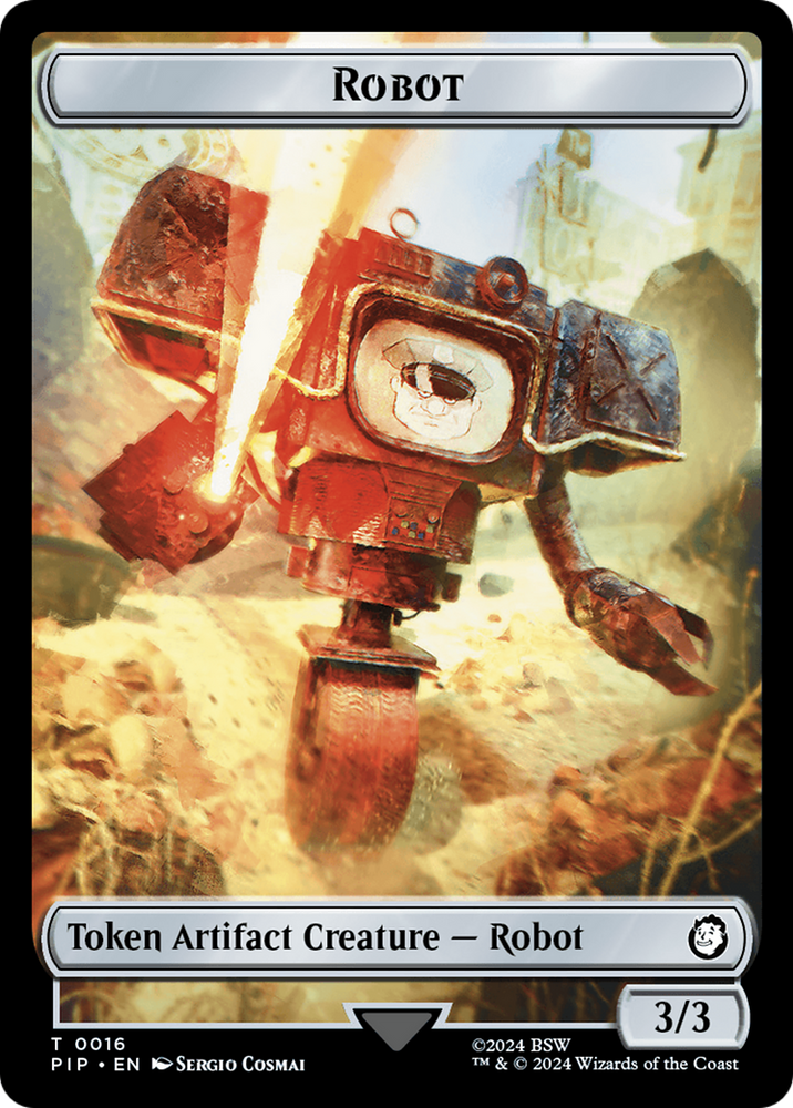 Robot // Treasure (019) Double-Sided Token [Fallout Tokens] Magic: The Gathering