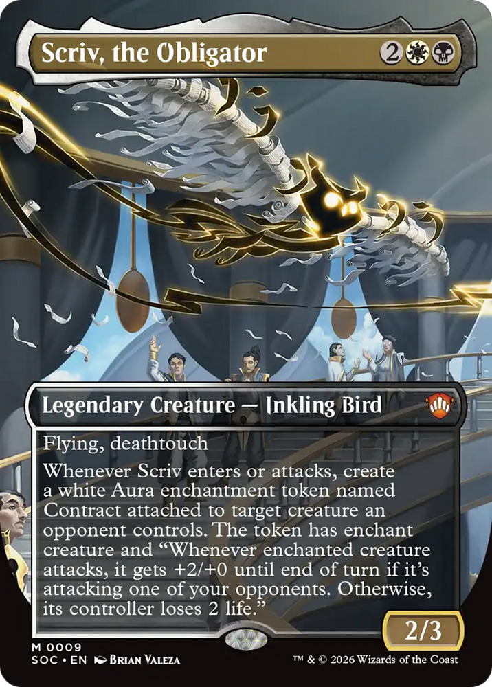 Scriv, the Obligator (Borderless) [Secrets of Strixhaven Commander] Magic: The Gathering