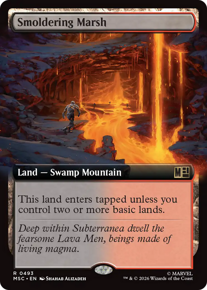 Smoldering Marsh (Extended Art) [Marvel Super Heroes Commander] Magic: The Gathering