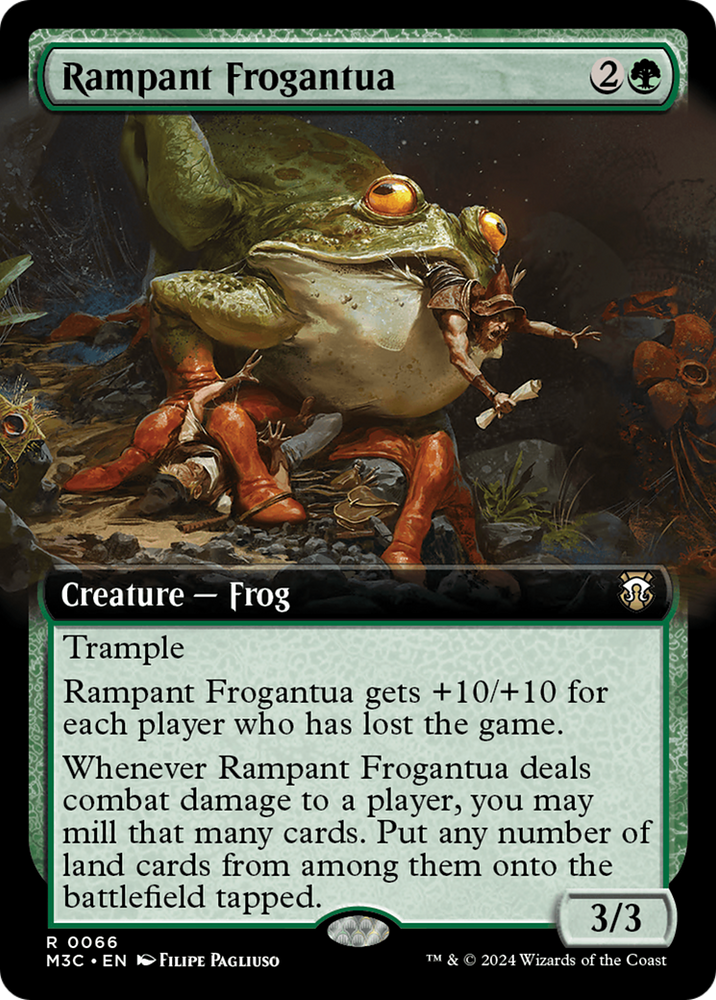 Rampant Frogantua (Extended Art) (Ripple Foil) [Modern Horizons 3 Commander] Magic: The Gathering