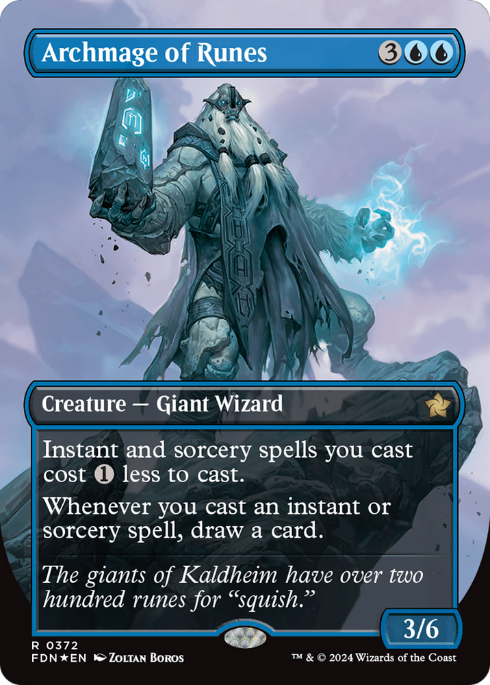 Archmage of Runes (Borderless) (Mana Foil) [Foundations] Magic: The Gathering