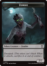 Snake // Zombie Double-Sided Token [Secrets of Strixhaven Commander Tokens] Magic: The Gathering