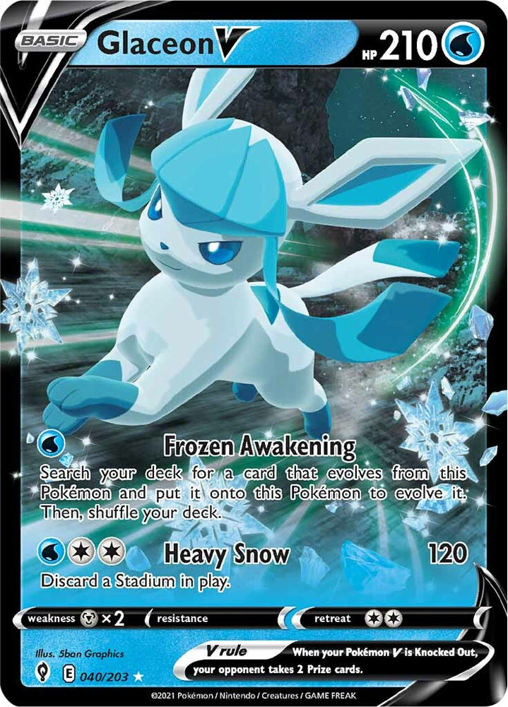 Glaceon V (040/203) [Sword & Shield: Evolving Skies] Pokémon