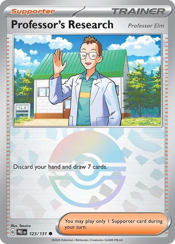 Professor's Research (123/131) [Professor Elm] (Poke Ball Pattern) [Scarlet & Violet: Prismatic Evolutions] Pokémon