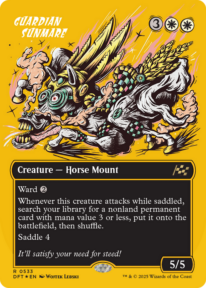 Guardian Sunmare (Borderless) (First-Place Foil) [Aetherdrift] Magic: The Gathering