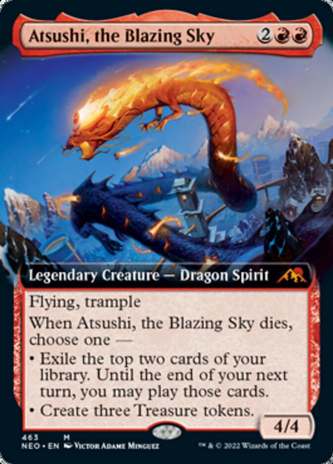 Atsushi, the Blazing Sky (Extended Art) [Kamigawa: Neon Dynasty] Magic: The Gathering