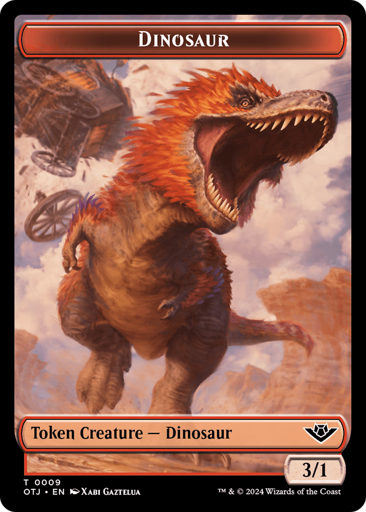 Mercenary // Dinosaur Double-Sided Token [Outlaws of Thunder Junction Tokens] Magic: The Gathering