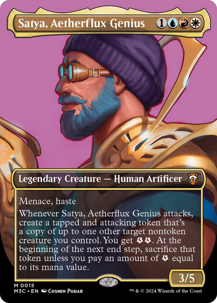 Satya, Aetherflux Genius (Borderless) [Modern Horizons 3 Commander] Magic: The Gathering