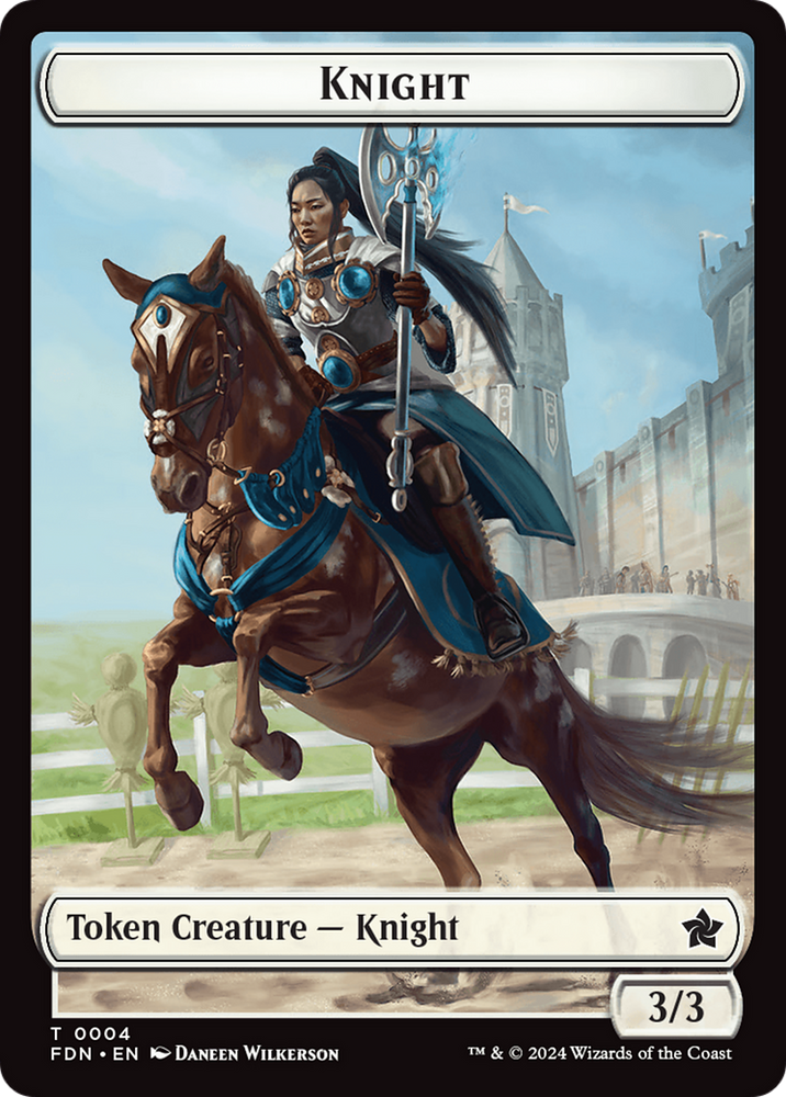 Human // Knight Double-Sided Token [Foundations Tokens] Magic: The Gathering