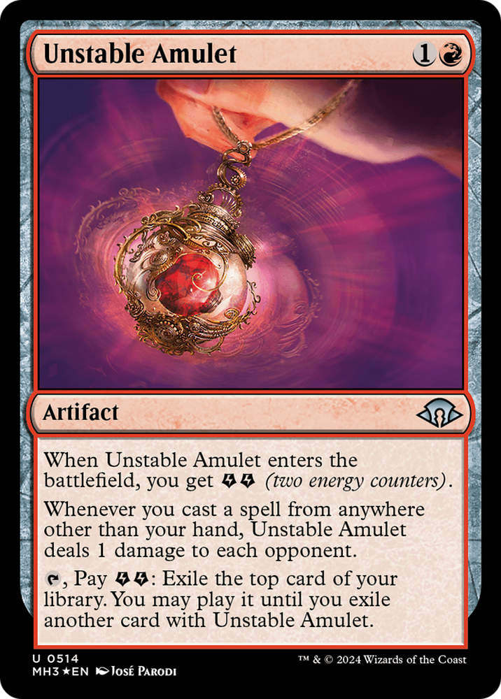 Unstable Amulet (Ripple Foil) [Modern Horizons 3] Magic: The Gathering