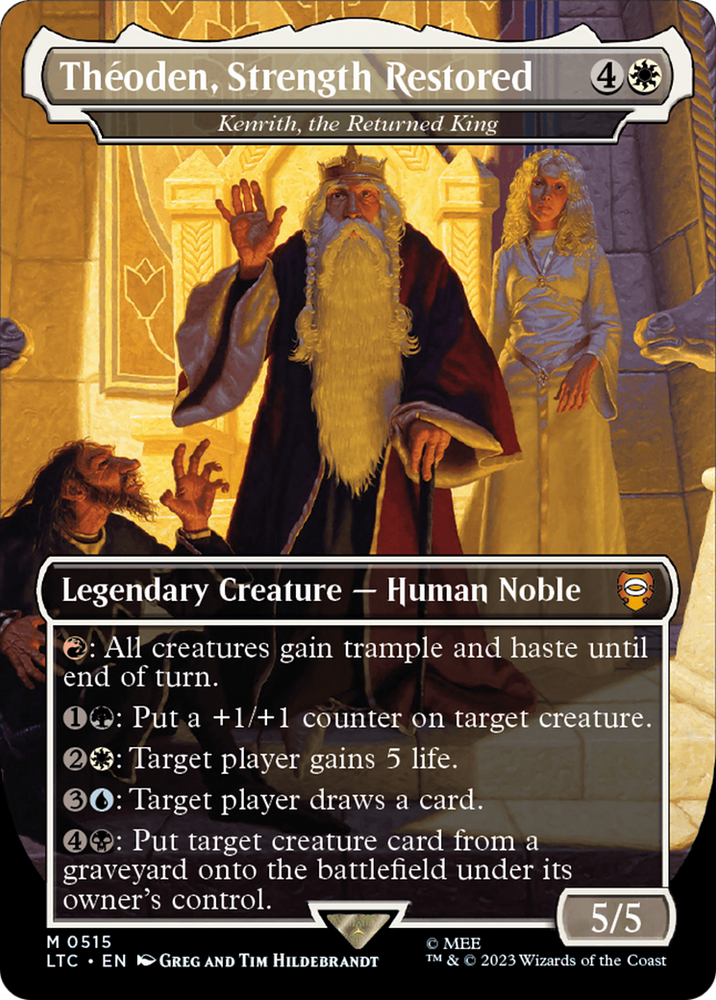 Theoden, Strength Restored - Kenrith, the Returned King (Borderless) [The Lord of the Rings: Tales of Middle-Earth Commander] Magic: The Gathering