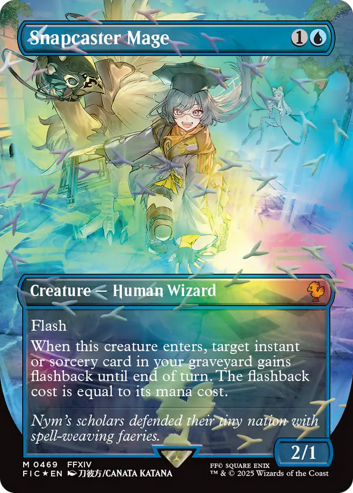 Snapcaster Mage (Borderless) (Chocobo Track Foil) [FINAL FANTASY Commander] Magic: The Gathering
