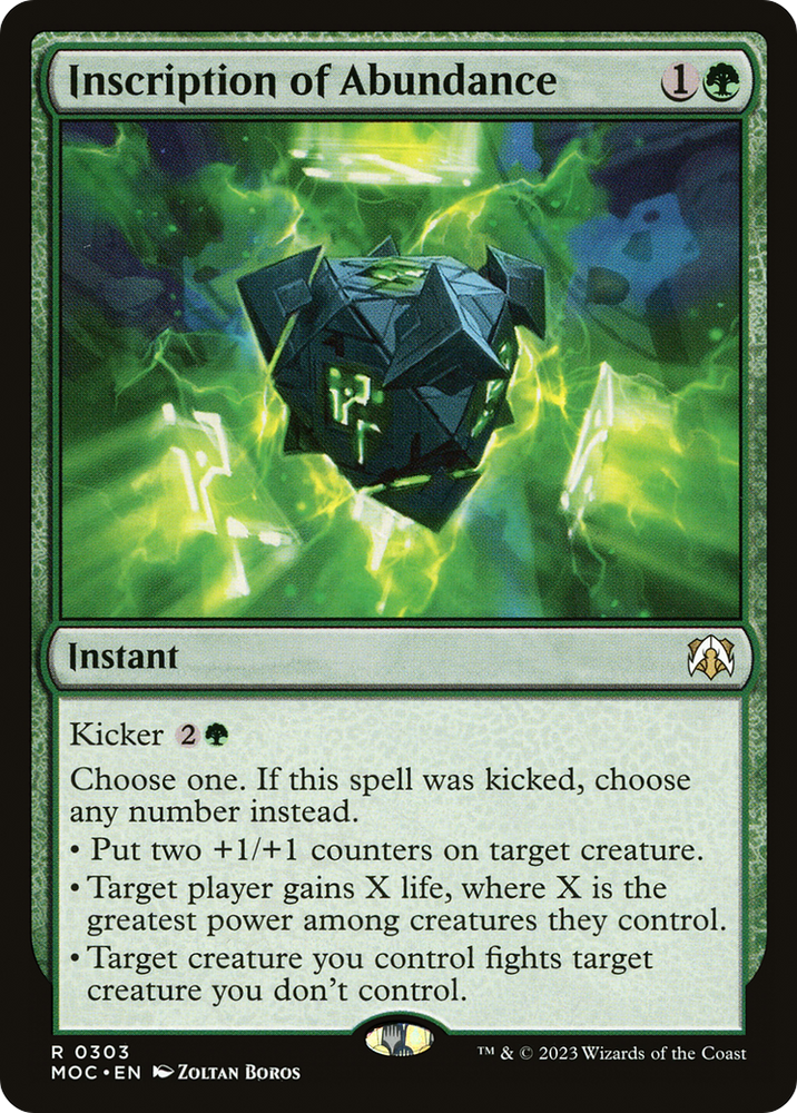Inscription of Abundance [March of the Machine Commander] Magic: The Gathering
