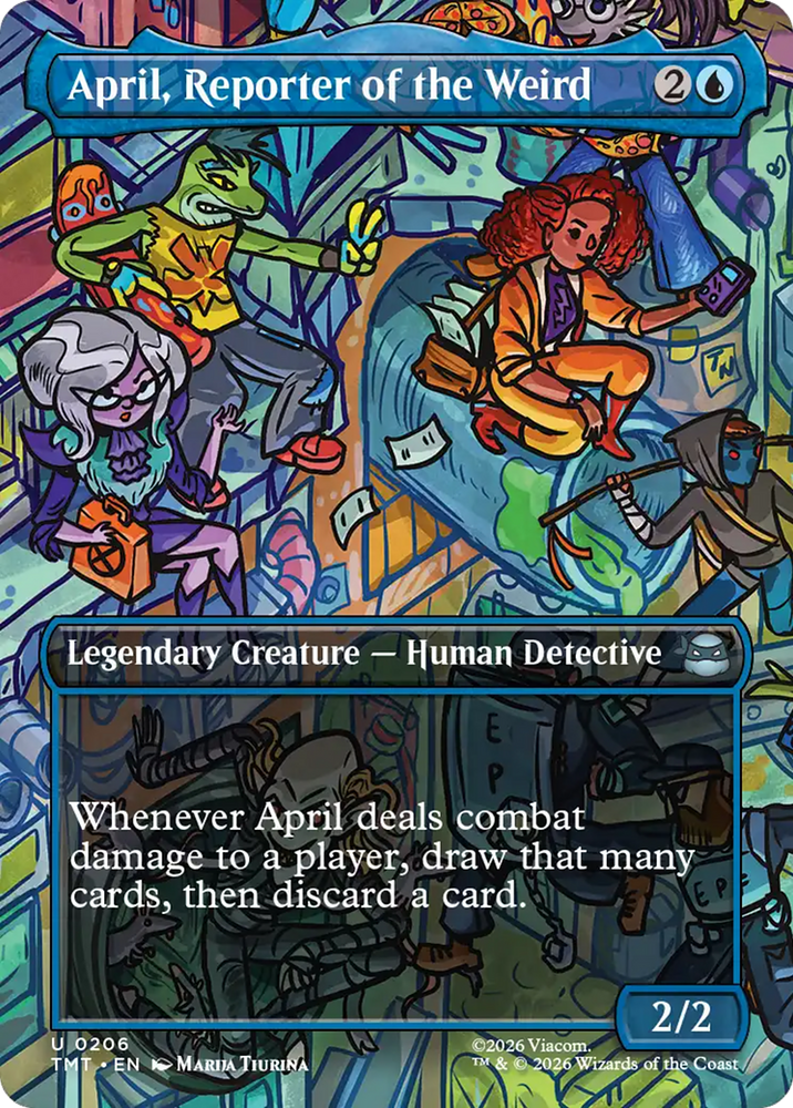 April, Reporter of the Weird (Borderless) [Teenage Mutant Ninja Turtles] Magic: The Gathering
