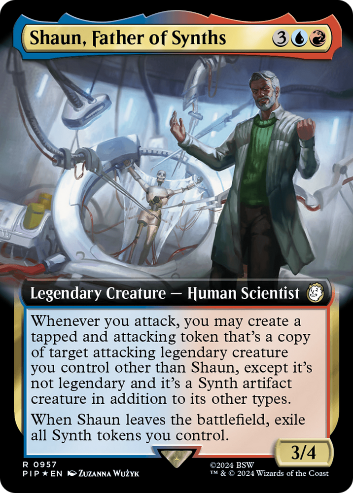Shaun, Father of Synths (Extended Art) (Surge Foil) [Fallout] Magic: The Gathering