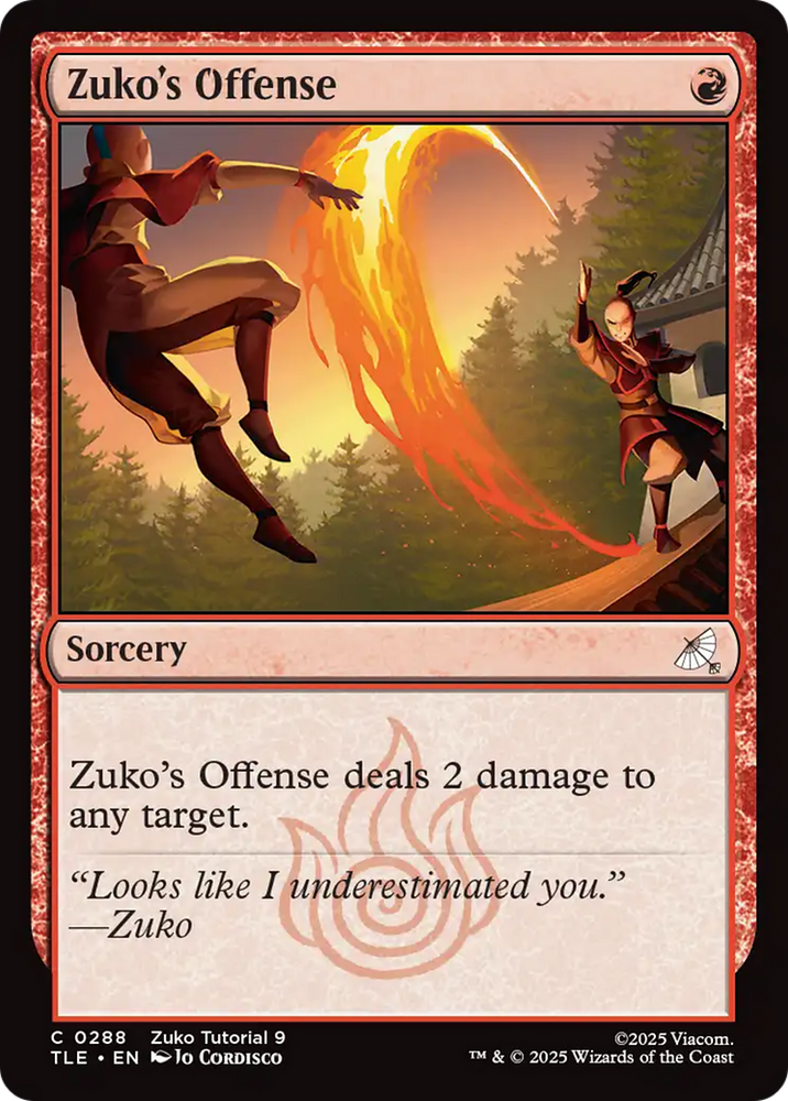 Zuko's Offense (0288) [Avatar: The Last Airbender: Eternal-Legal] Magic: The Gathering
