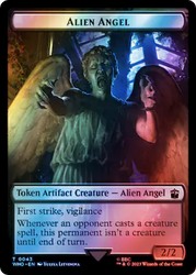 Alien Angel // Treasure (0063) Double-Sided Token (Surge Foil) [Doctor Who Tokens] Magic: The Gathering