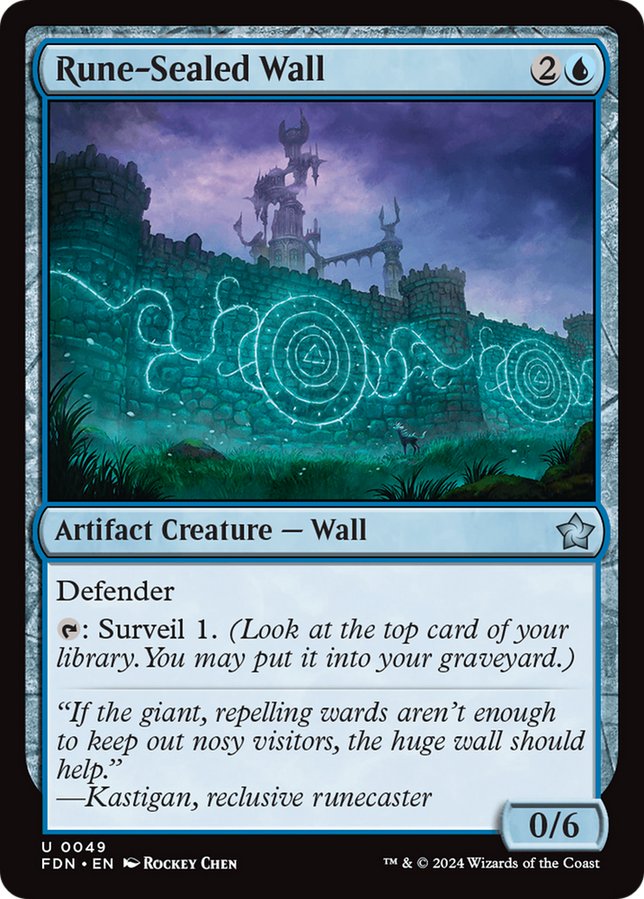Rune-Sealed Wall [Foundations] Magic: The Gathering
