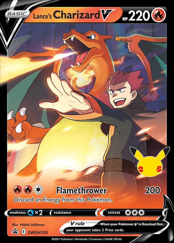 Lance's Charizard V (SWSH133) (Jumbo Card) [Sword & Shield: Black Star Promos] Pokémon