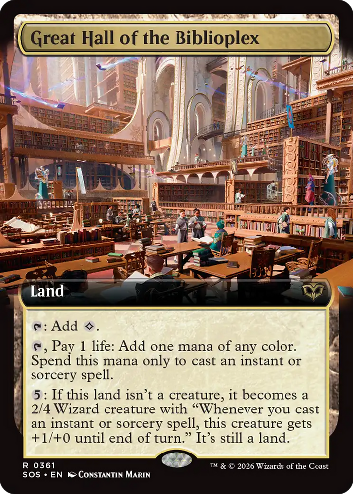 Great Hall of the Biblioplex (Extended Art) [Secrets of Strixhaven] Magic: The Gathering