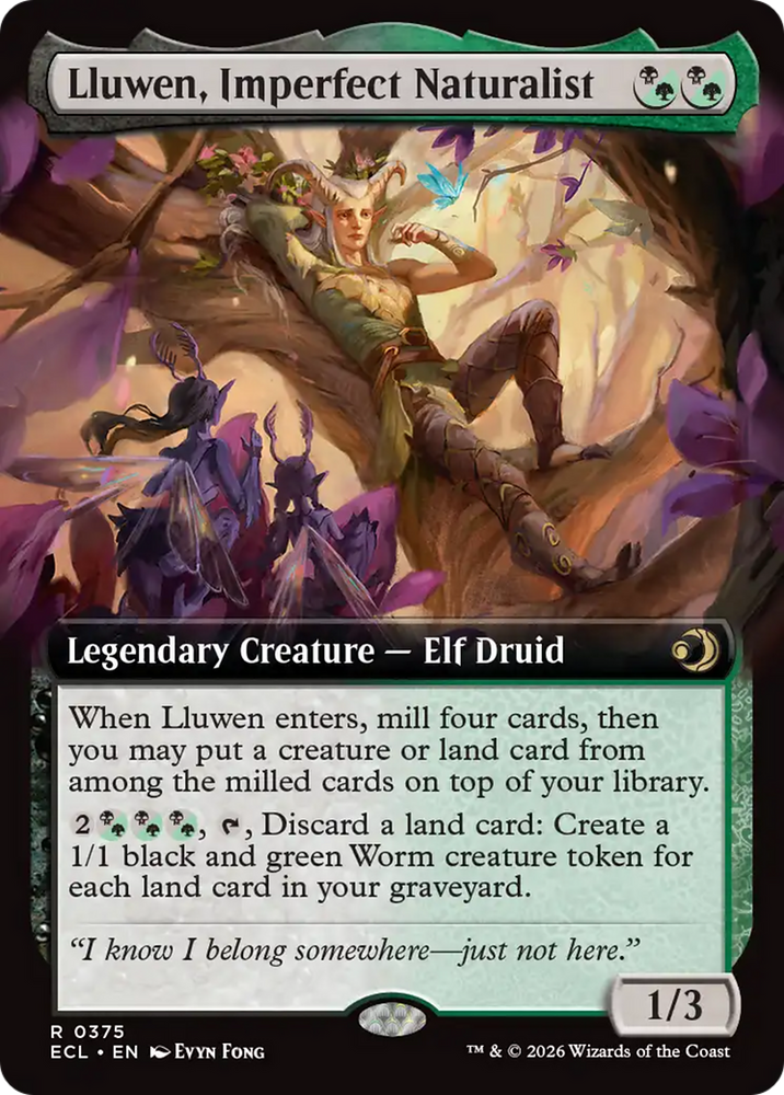 Lluwen, Imperfect Naturalist (Extended Art) [Lorwyn Eclipsed] Magic: The Gathering