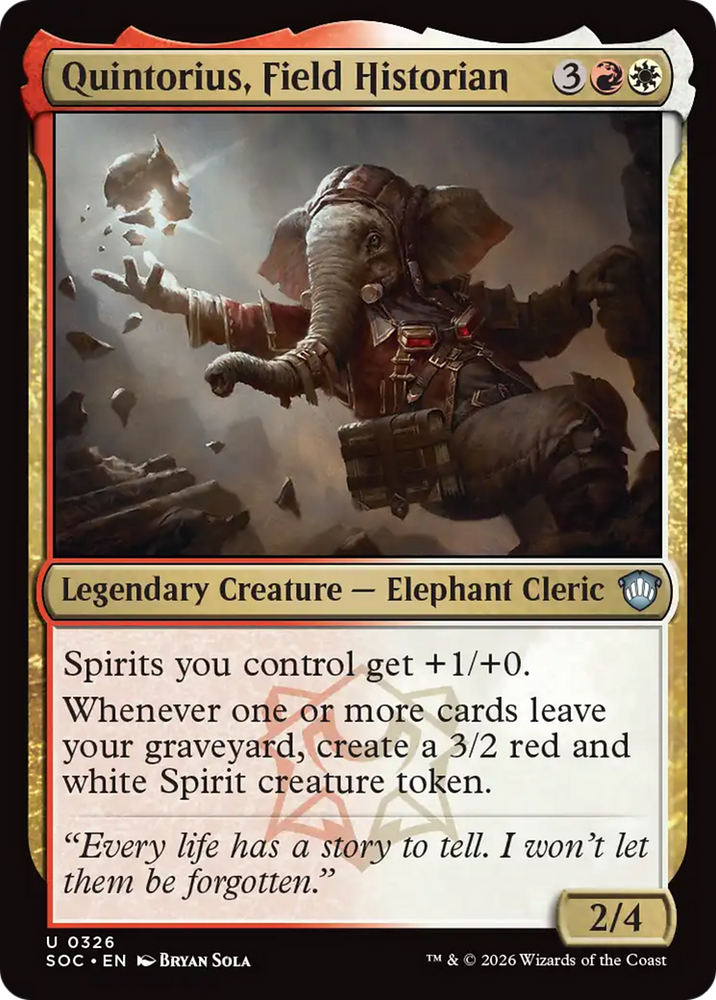 Quintorius, Field Historian [Secrets of Strixhaven Commander] Magic: The Gathering