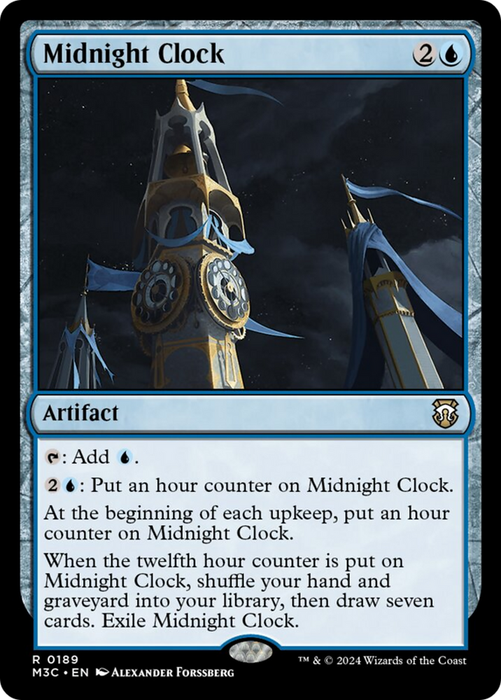 Midnight Clock (Ripple Foil) [Modern Horizons 3 Commander] Magic: The Gathering