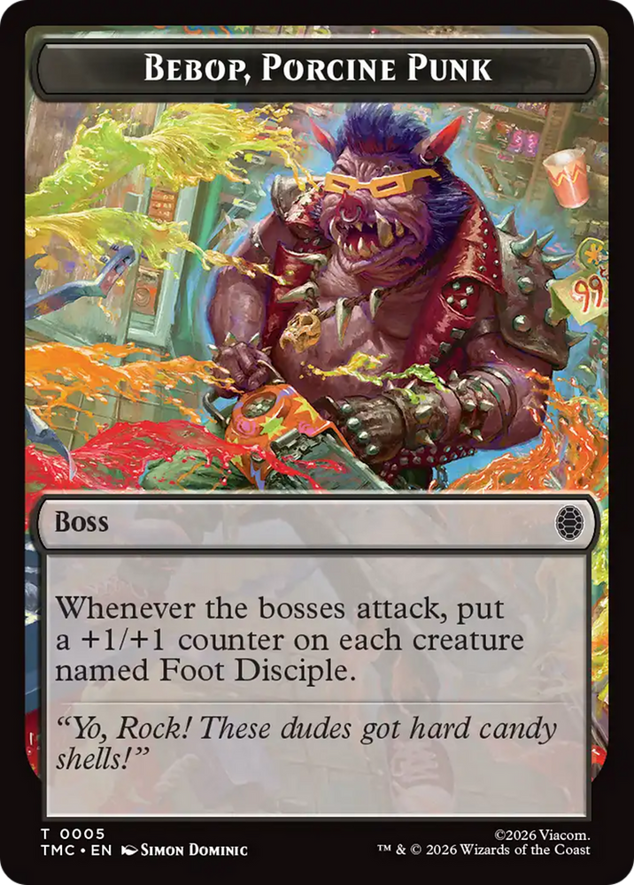 Bebop, Porcine Punk [Teenage Mutant Ninja Turtles Commander Tokens] Magic: The Gathering