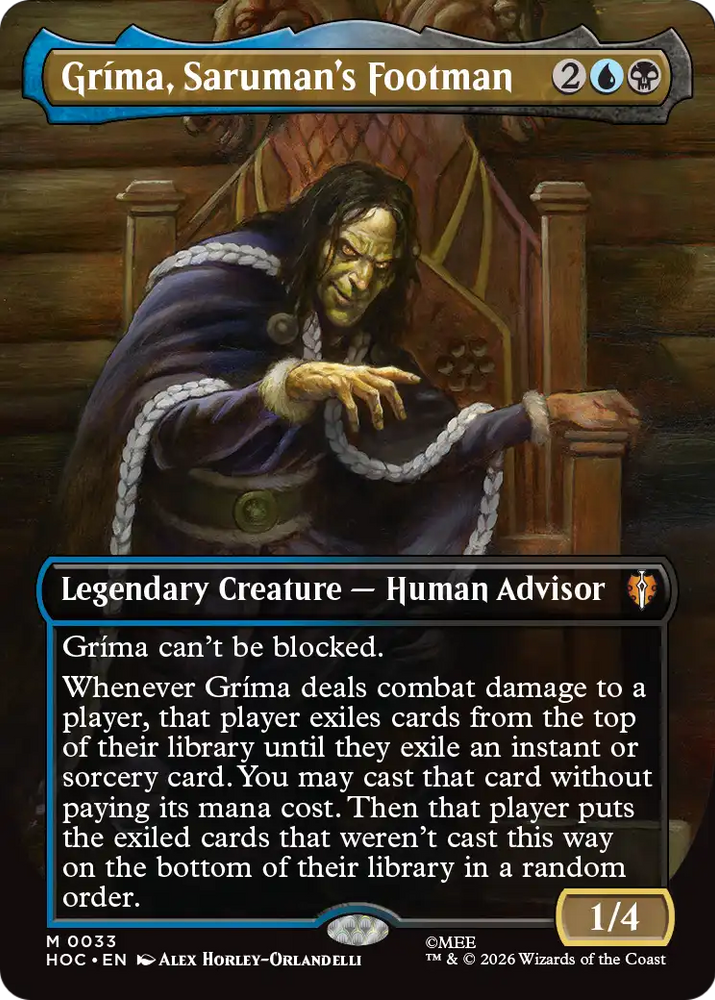 Grima, Saruman's Footman (Borderless) [The Hobbit: Eternal-Legal] Magic: The Gathering