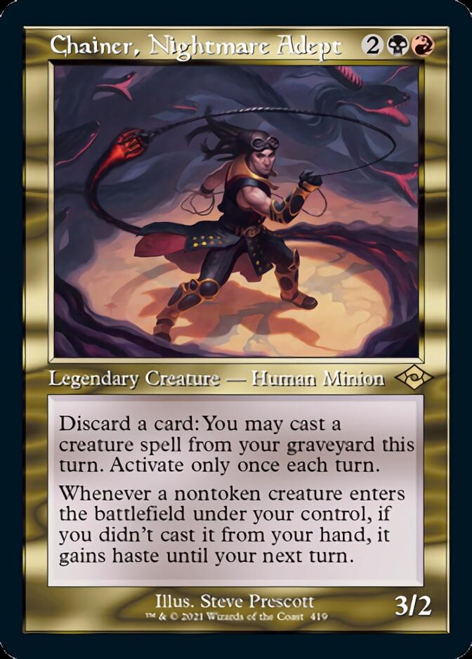 Chainer, Nightmare Adept (Retro Foil Etched) [Modern Horizons 2] Magic: The Gathering